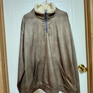 Rayaura  Men's Tan Distressed Quarter Zip Top Sz XL NWT😊😊